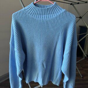 Women's Light Blue Turtleneck Sweater